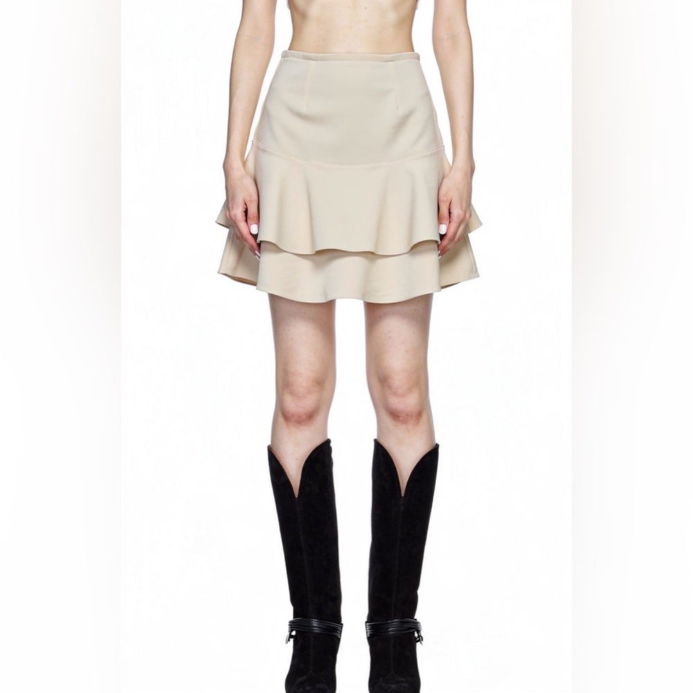 Isabel Marant  Tiered Ruffle Mini Skirt in winter white